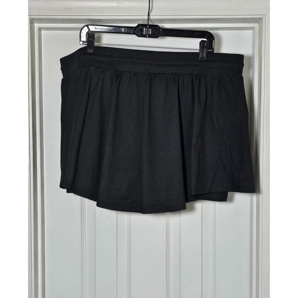 Fabletic Athletic Skort‎ Skirt Size 2X Black Inside Short Pockets
